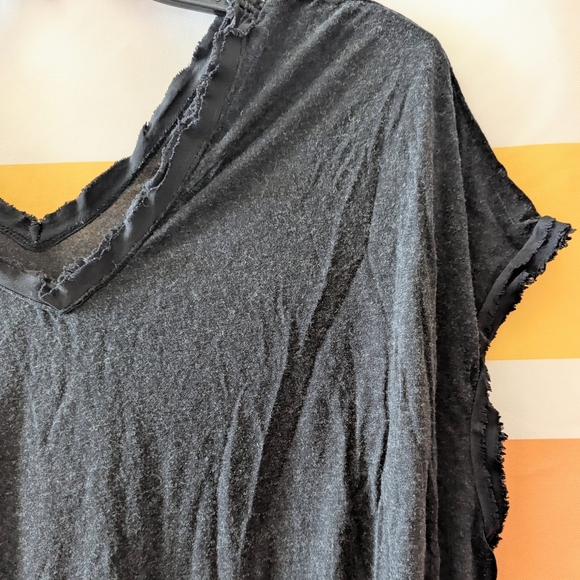 Allsaints Dita Top Marled Black Raw Edge Angora Grunge Witchy Whimsigoth Goth 4 - Picture 6 of 16